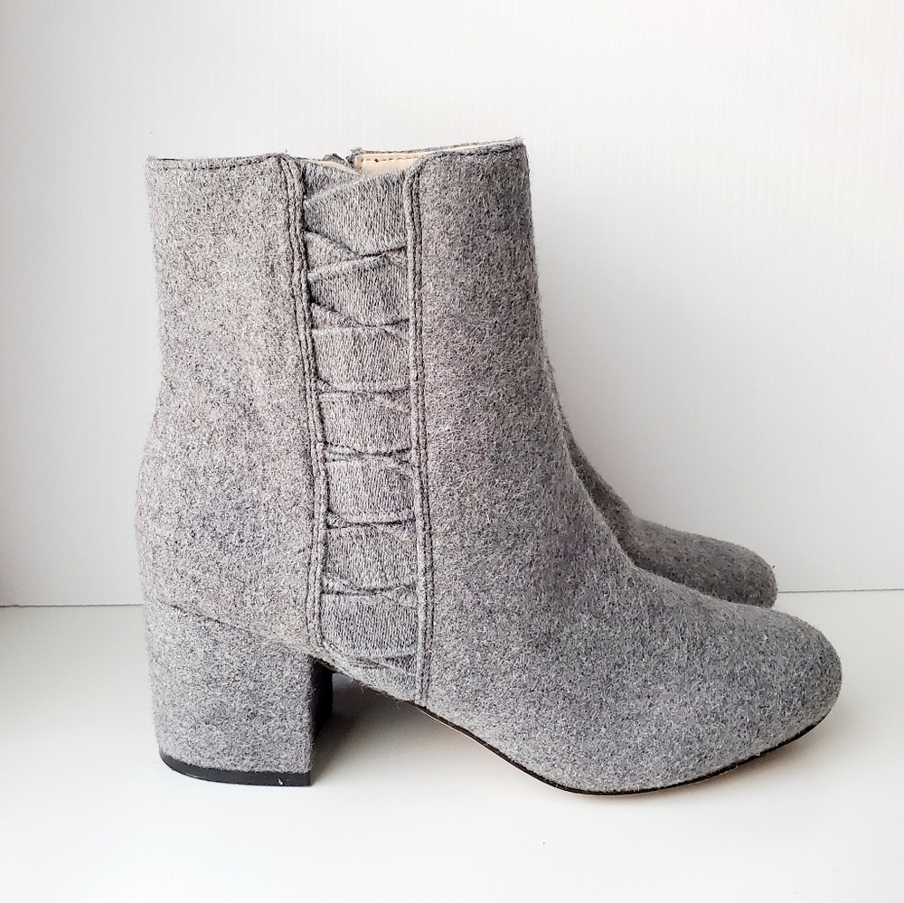 Nine West Wool Grey Ankle Booties Guc Size 8m - image 1